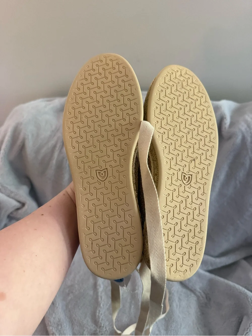 Rothy’s 7.5 NEW Woven Metallic Espadrille Ballet Flat - Gold - Picture 4 of 4